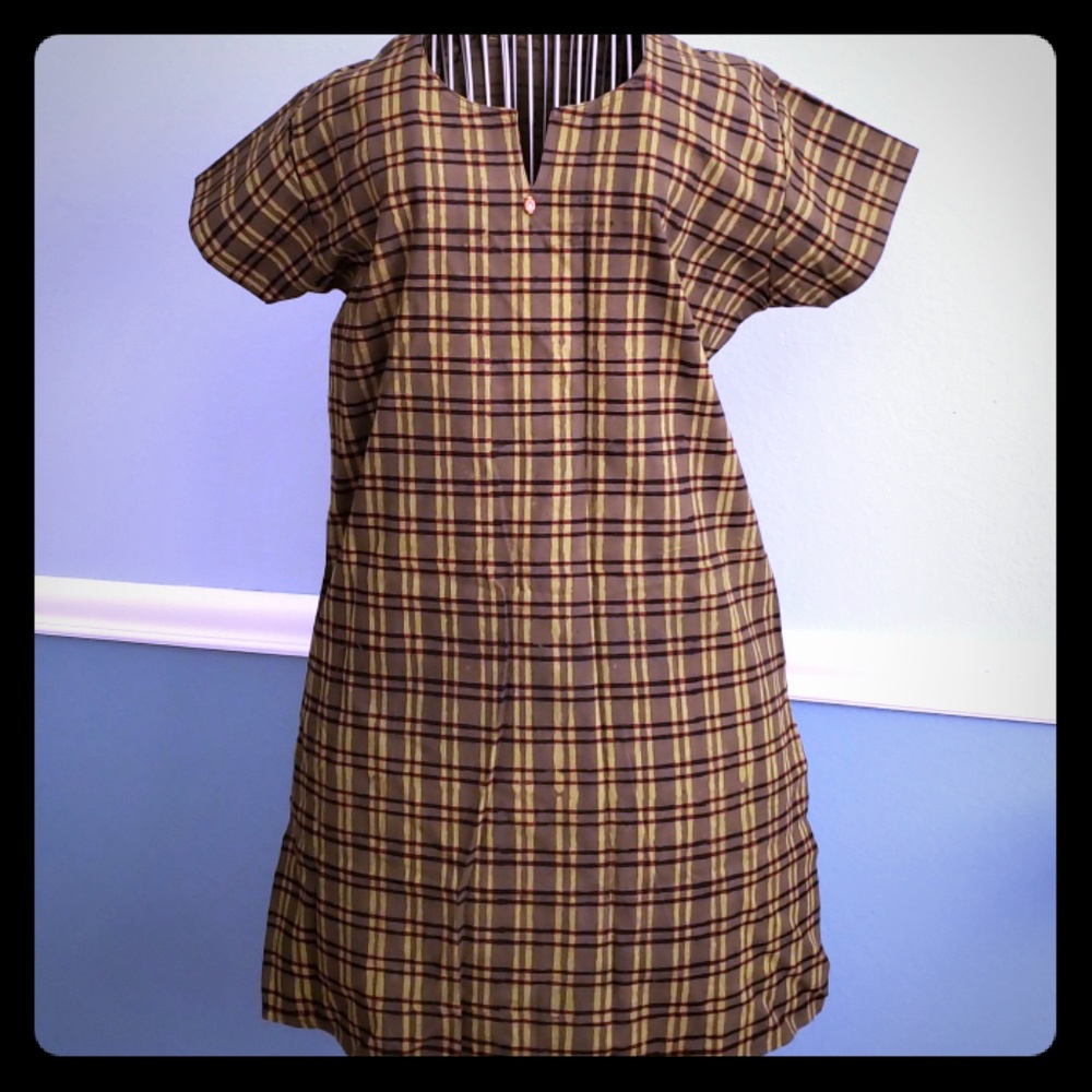 NWOT! Green and red checkered tunic dress - S/M